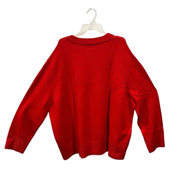 Women’s Red Crew Neck Sweater - Size: 1X - NWT - Picture 2 of 3